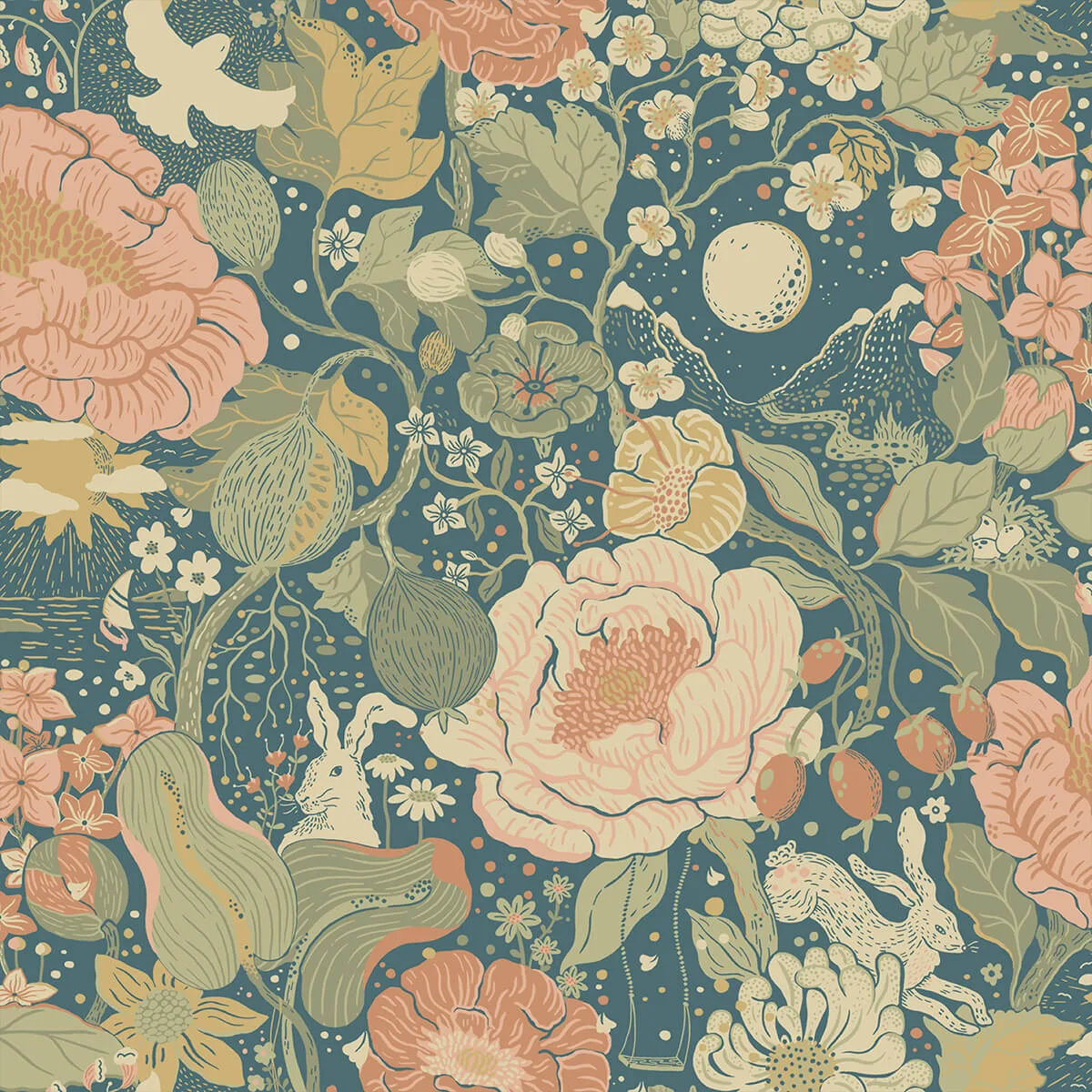 A-Street Prints Växa wallpaper, color Teal, SKU 4111-63013