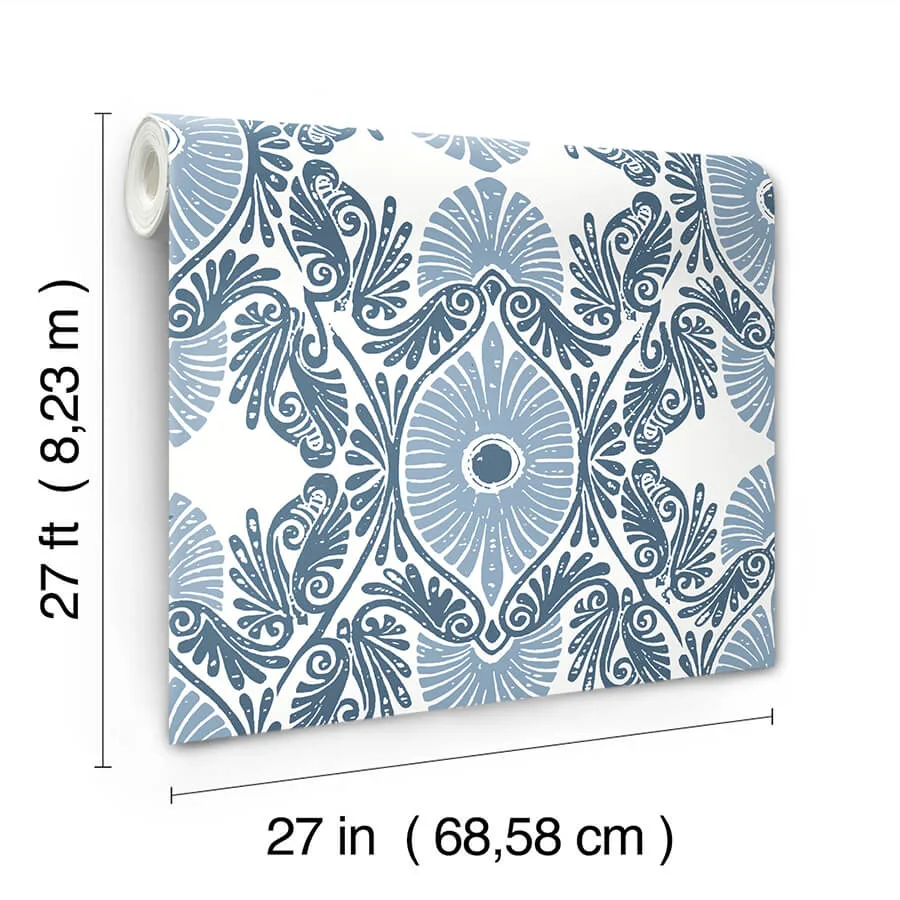 A-Street Prints Villa - Blue Wallpaper | Buy Online A-Street Prints Villa wallpaper, color Blue, SKU 4122-72401