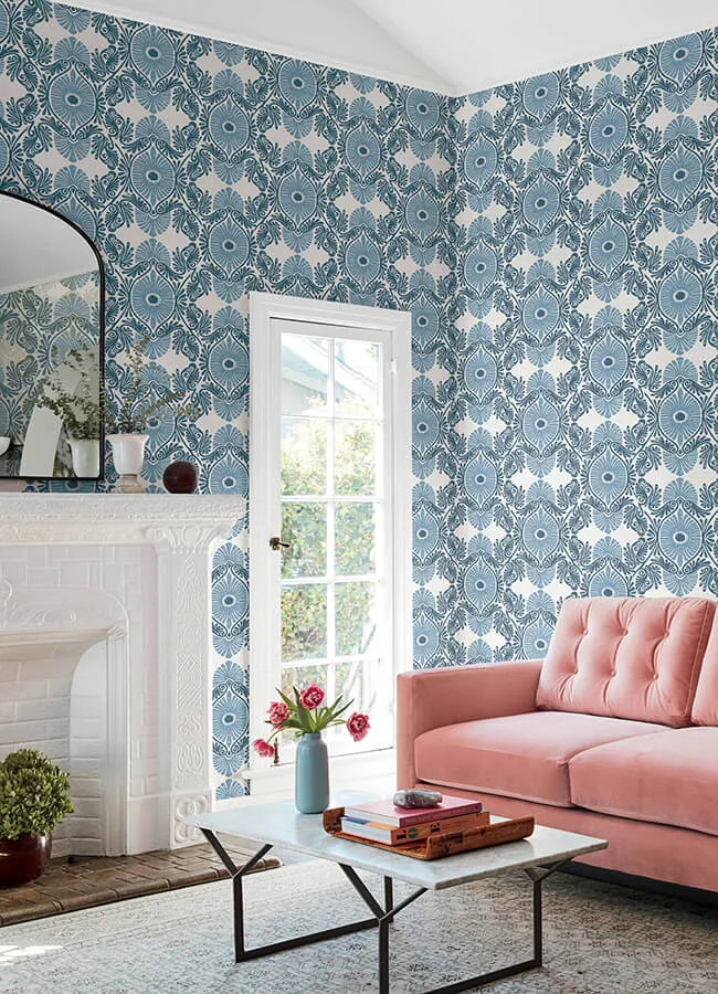 A-Street Prints Villa - Blue Wallpaper | Buy Online A-Street Prints Villa wallpaper, color Blue, SKU 4122-72401