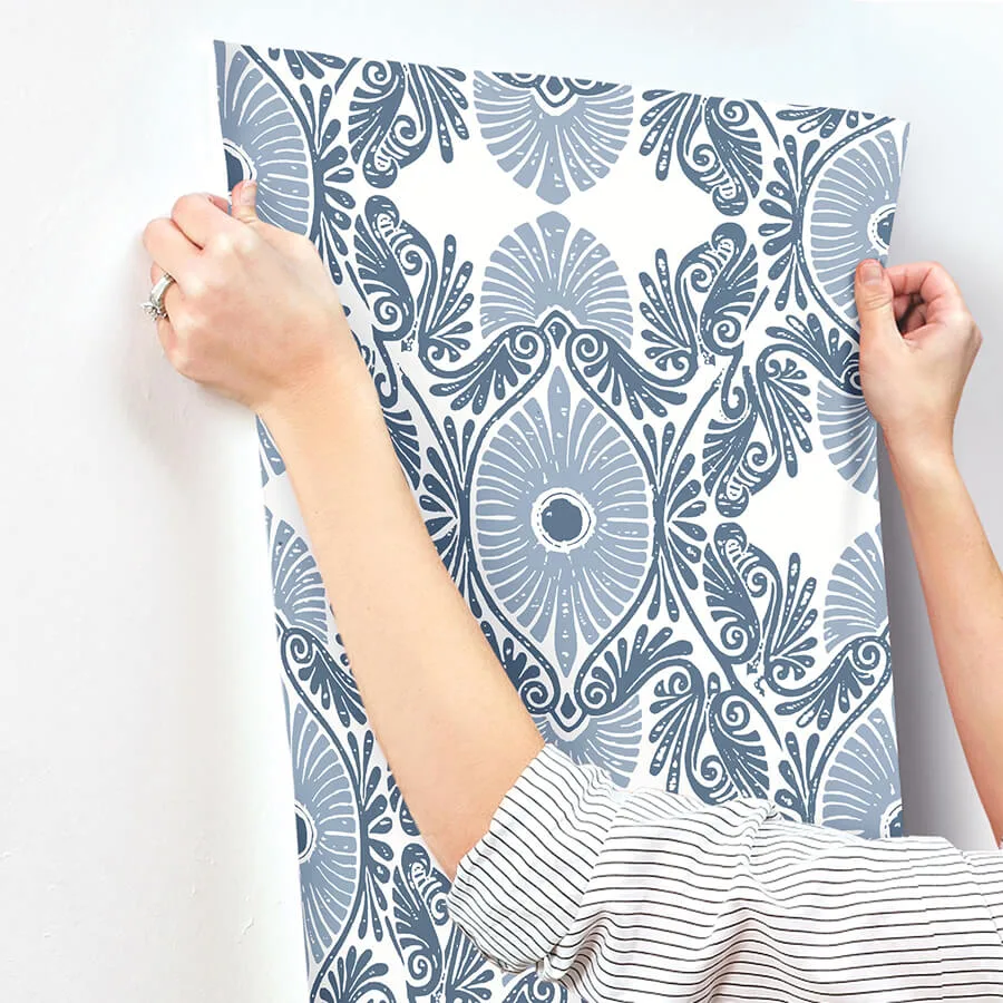 A-Street Prints Villa - Blue Wallpaper | Buy Online A-Street Prints Villa wallpaper, color Blue, SKU 4122-72401