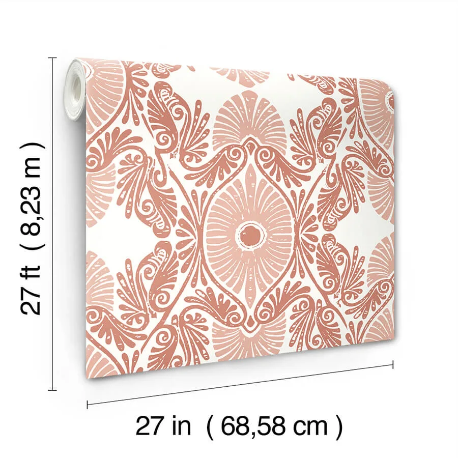 A-Street Prints Villa wallpaper, color Raspberry, SKU 4122-72403