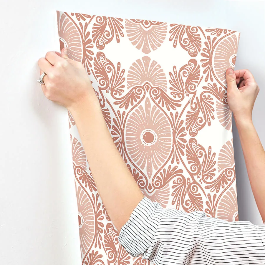 A-Street Prints Villa wallpaper, color Raspberry, SKU 4122-72403