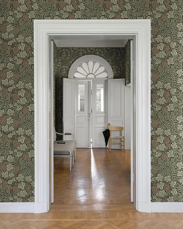 A-Street Prints Vine wallpaper, color Dark Green, SKU 4153-82020