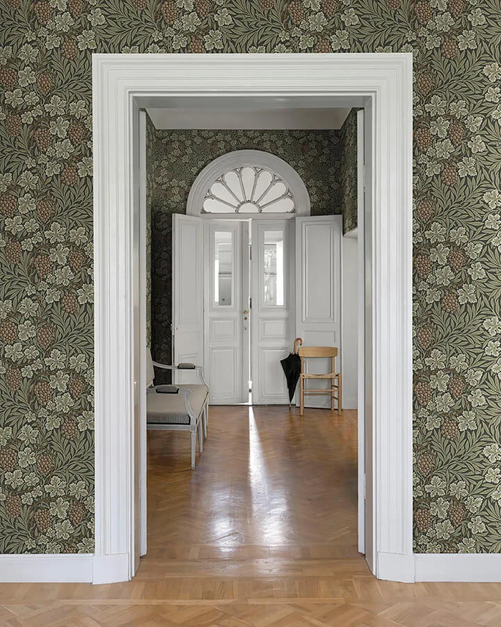A-Street Prints Vine wallpaper, color Dark Green, SKU 4153-82020