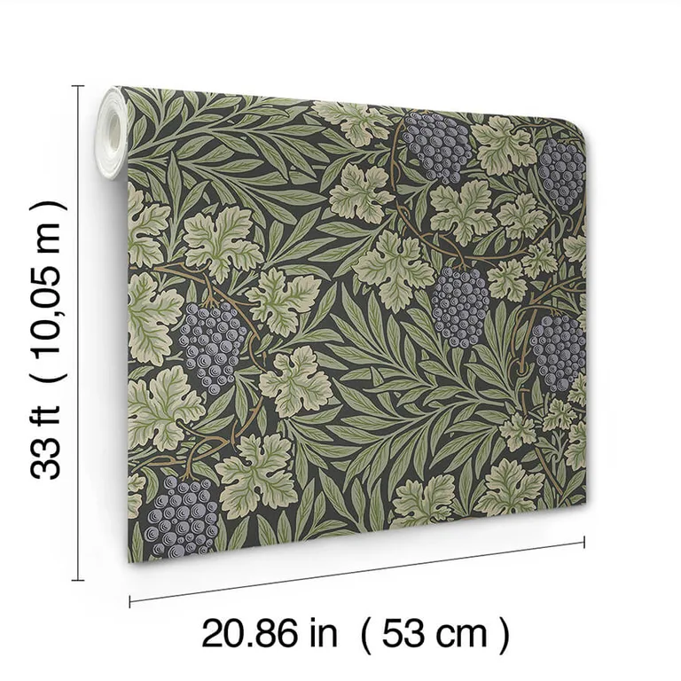 A-Street Prints Vine wallpaper, color Dark Green, SKU 4153-82020