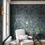 A-Street Prints Vine Embroidery wallpaper, color Teal, SKU 4171-HT84002