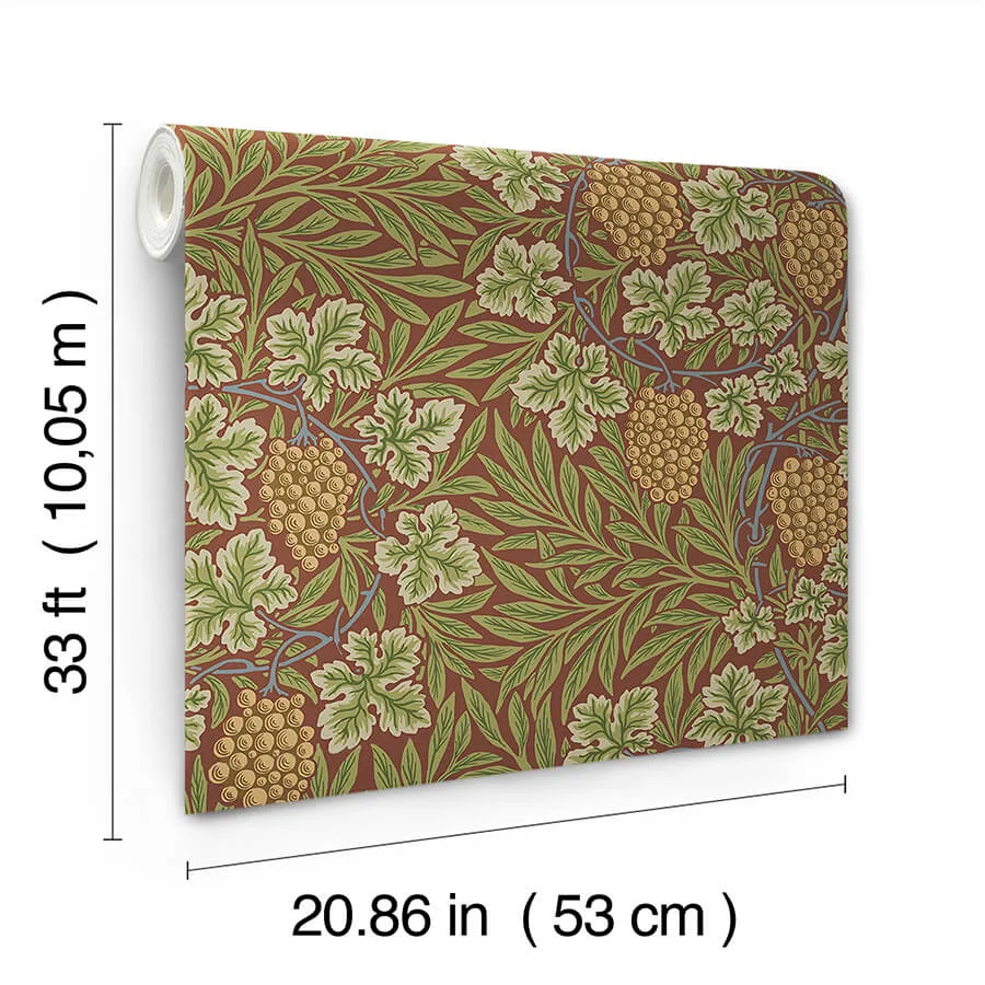 A-Street Prints Vine - Ruby Wallpaper | Buy Online A-Street Prints Vine wallpaper, color Ruby, SKU 4153-82018