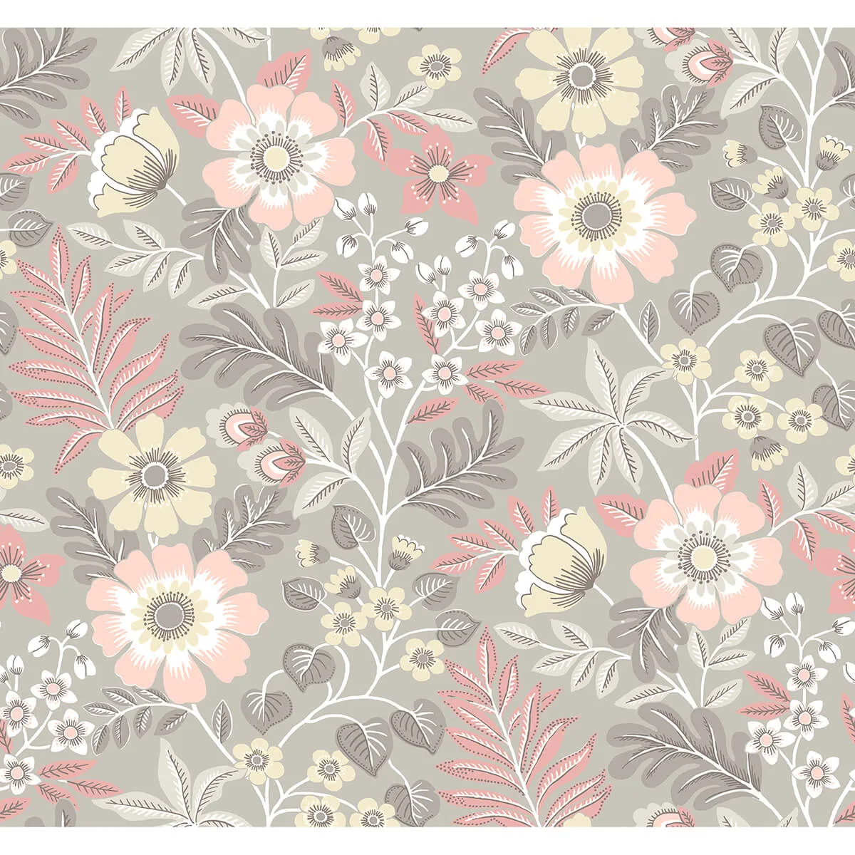 A-Street Prints Voysey wallpaper, color Pink, SKU 2970-87536