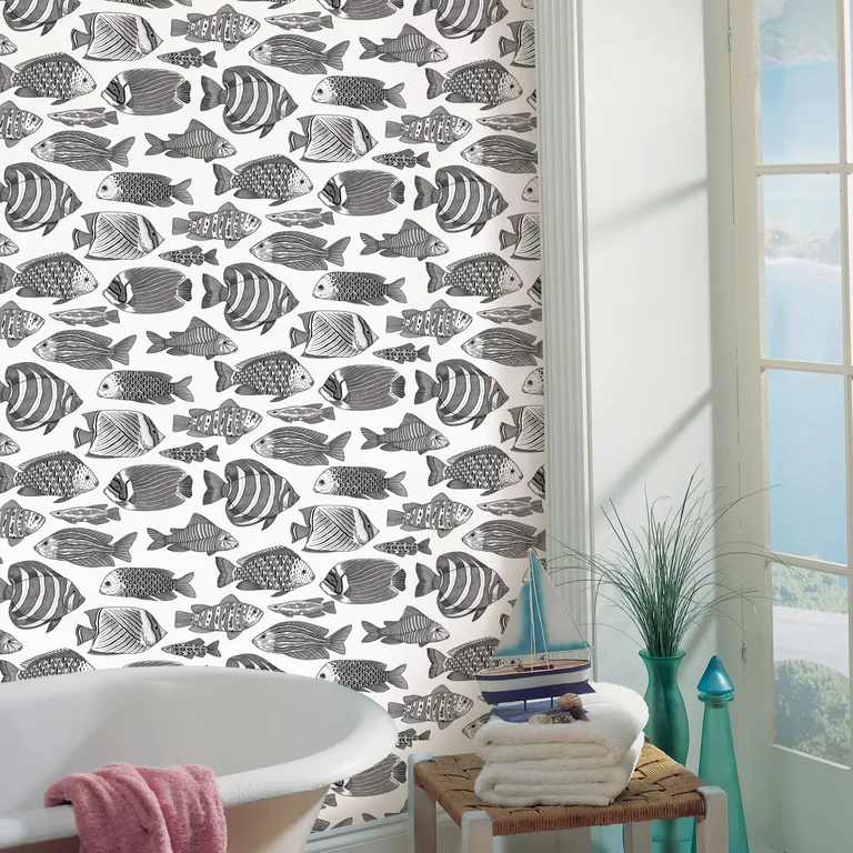 A-Street Prints Wailea wallpaper, color Black, SKU 2927-80200