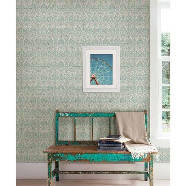 A-Street Prints Waverly wallpaper, color Turquoise, SKU 1014-001819