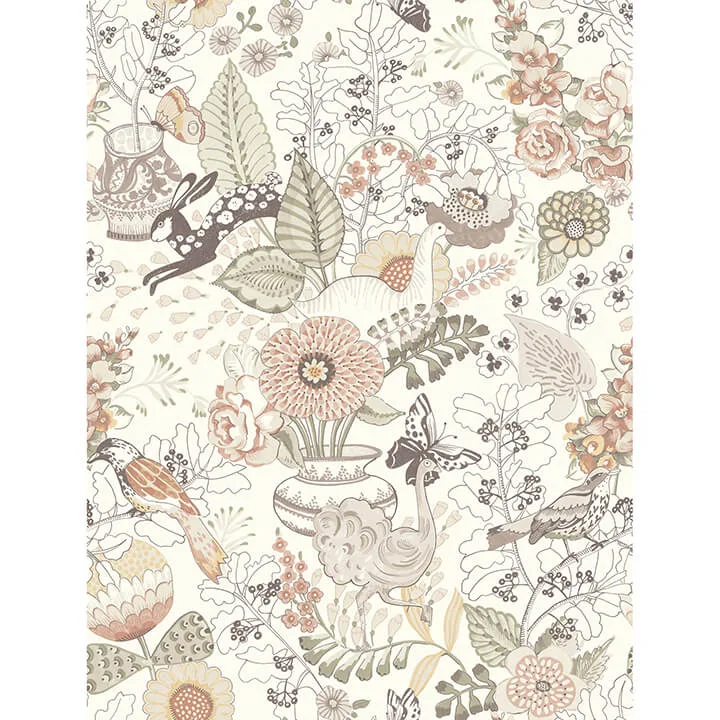 A-Street Prints Whimsy wallpaper, color Coral, SKU 4135-12807
