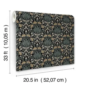 A-Street Prints Woodbury wallpaper, color Black, SKU 4173-27630