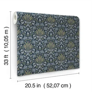 A-Street Prints Woodbury wallpaper, color Navy, SKU 4173-27634