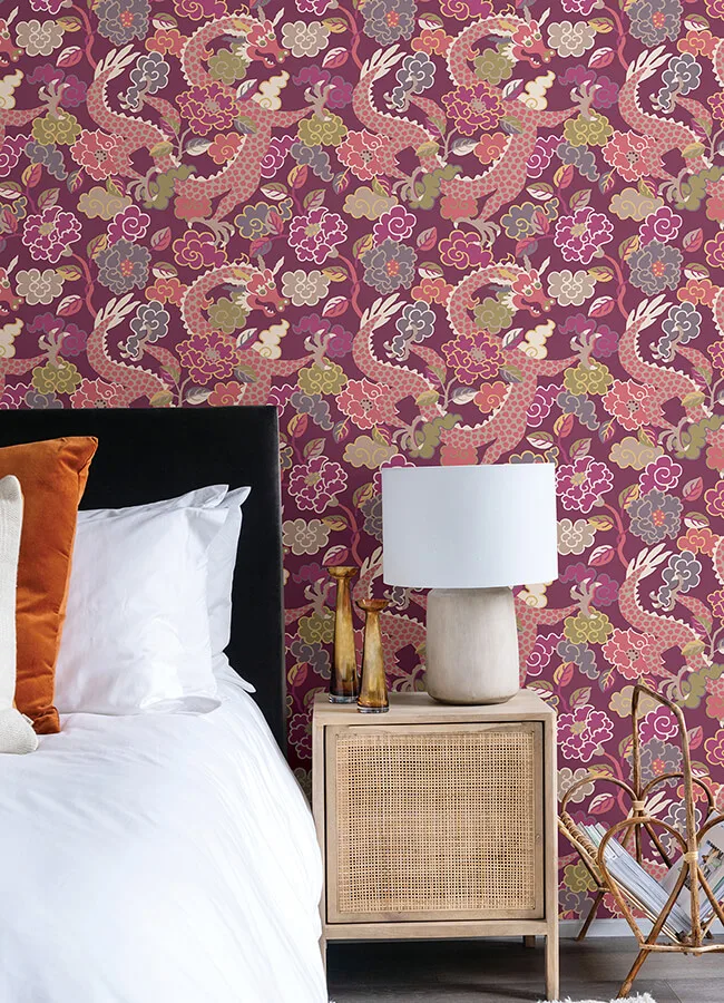 A-Street Prints Yanci - Plum Wallpaper | Buy Online A-Street Prints Yanci wallpaper, color Plum, SKU 4120-72009