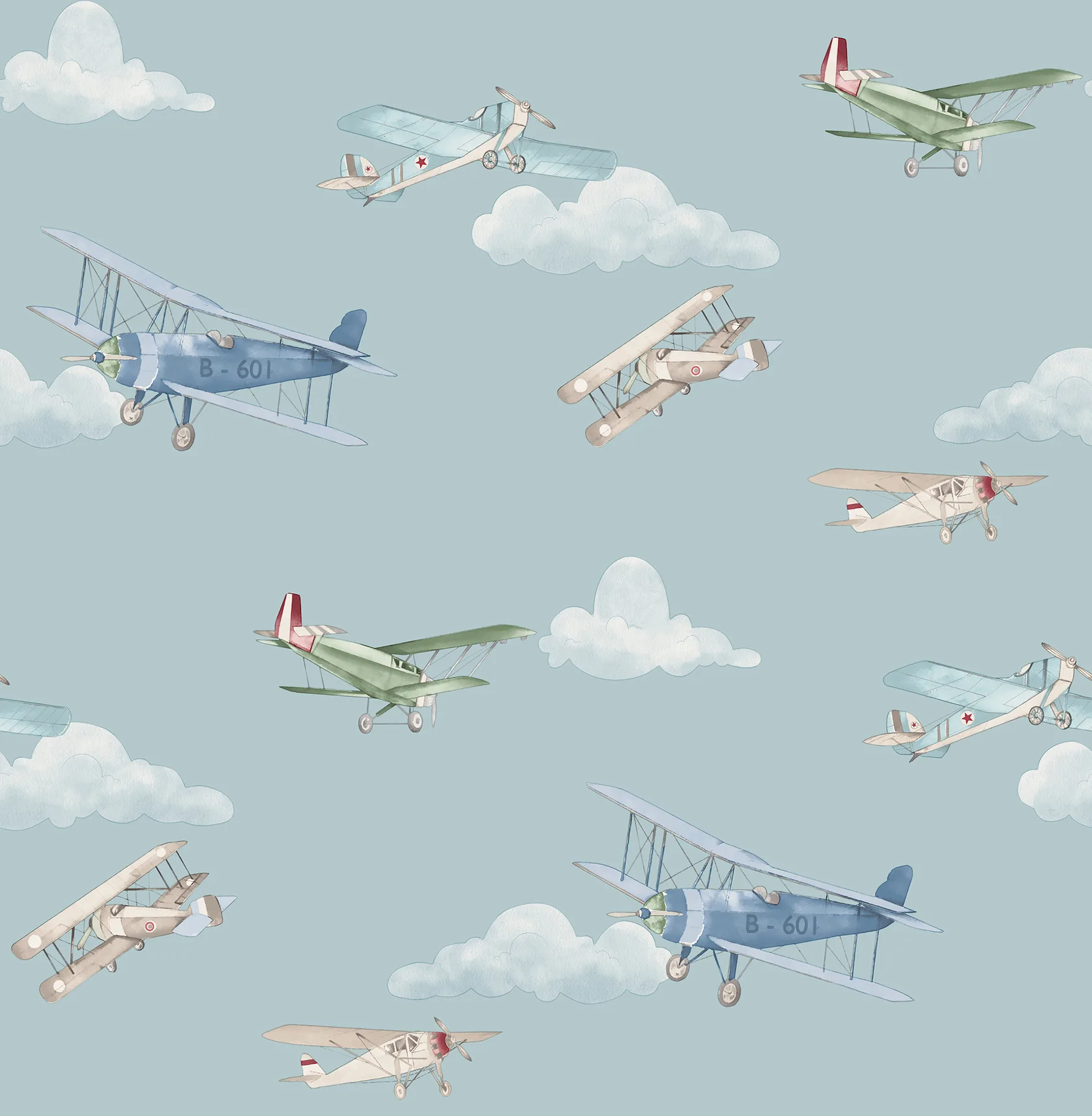 Advantage Aeroplanes wallpaper, color Blue, SKU 4203-27548