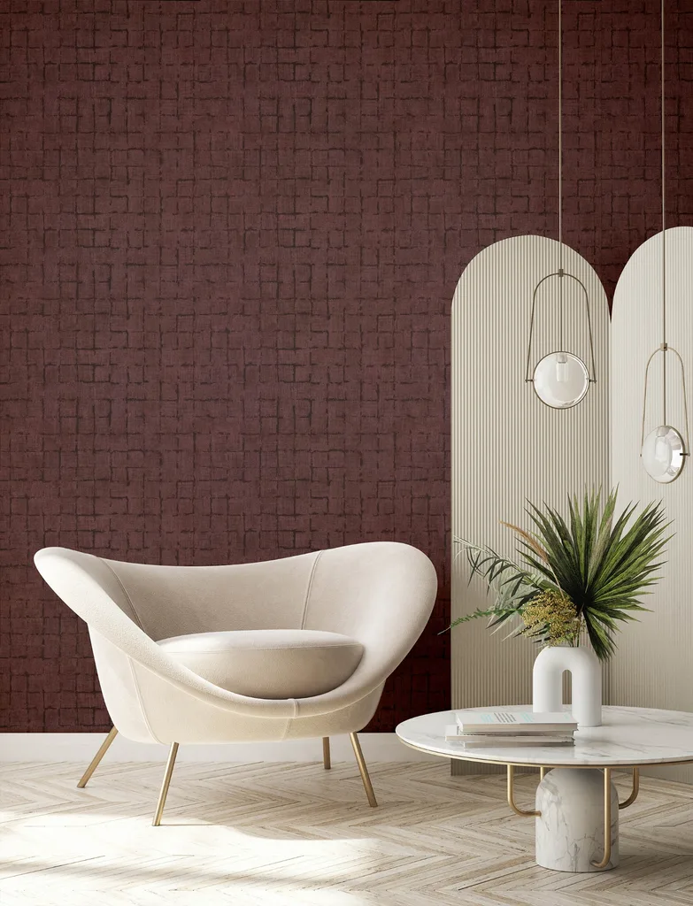 Advantage Blocks wallpaper, color Burgundy, SKU 4157-333459