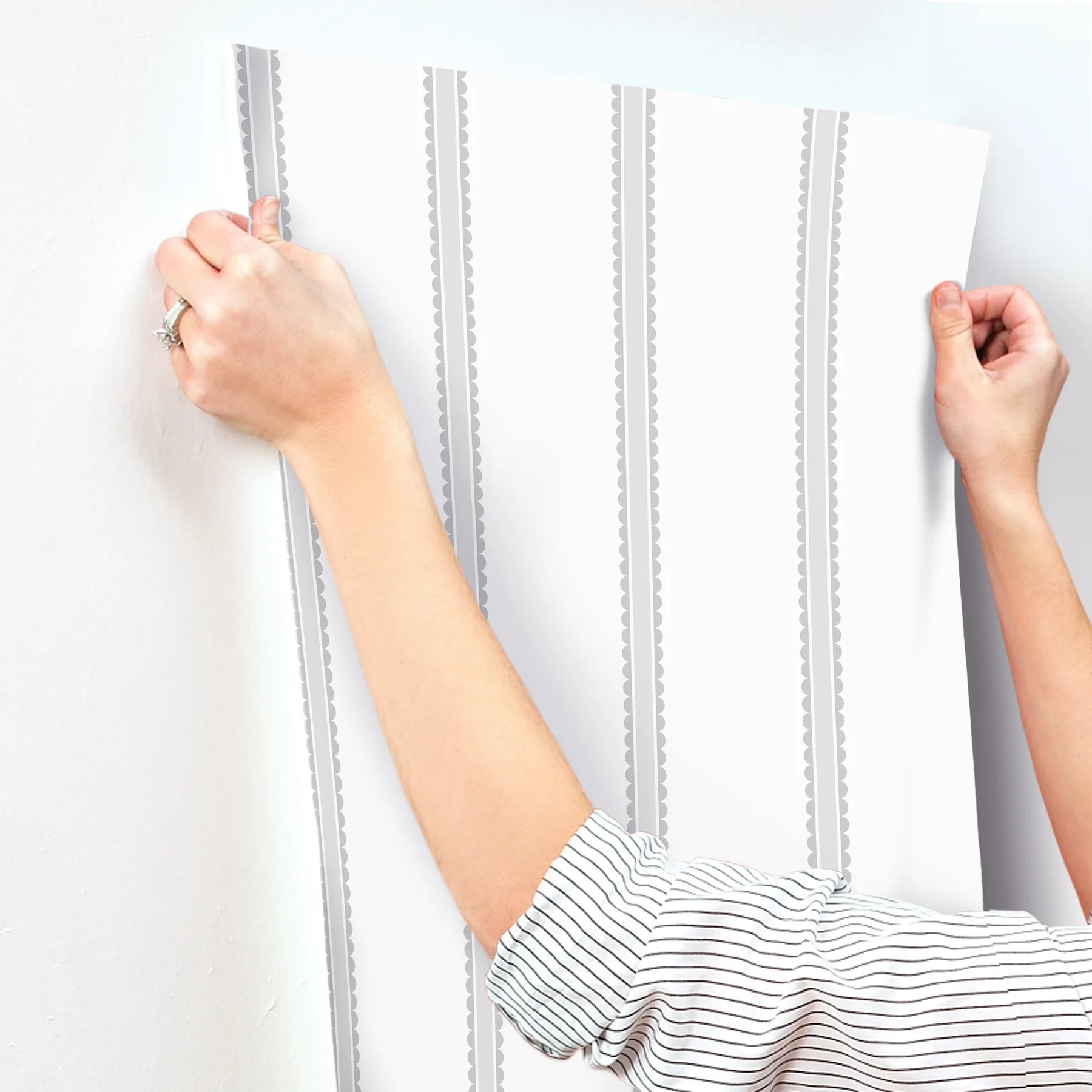 Advantage Bobbin Stripe - Grey Wallpaper | Buy Online Advantage Bobbin Stripe wallpaper, color Grey, SKU 4203-27577