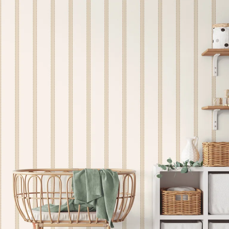 Advantage Bobbin Stripe wallpaper, color Light Brown, SKU 4203-27575