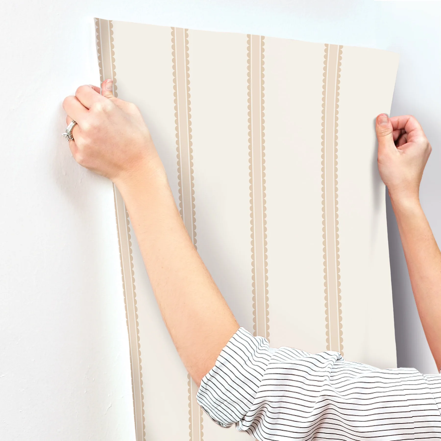 Advantage Bobbin Stripe - Light Brown Wallpaper | Buy Online Advantage Bobbin Stripe wallpaper, color Light Brown, SKU 4203-27575