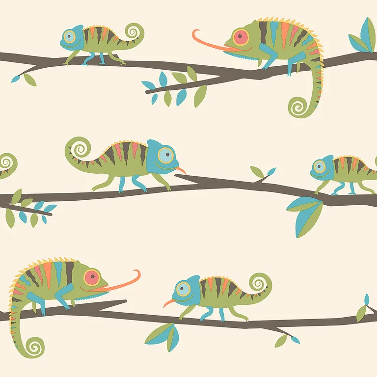 Advantage Chameleon Family wallpaper, color Green, SKU 4203-27559