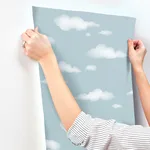 Advantage Cloudy Sky - Blue Wallpaper | Buy Online Advantage Cloudy Sky wallpaper, color Blue, SKU 4203-27568