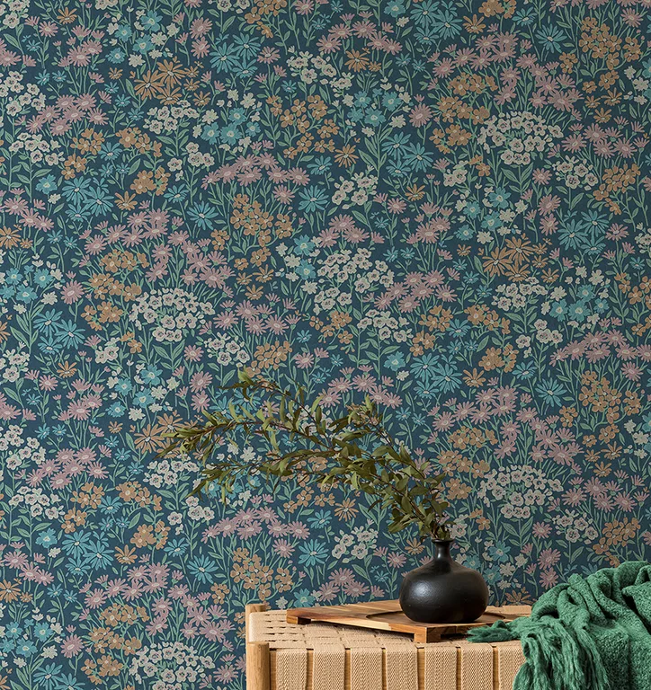 Advantage Ditsy wallpaper, color Dark Blue, SKU 4164-M1813