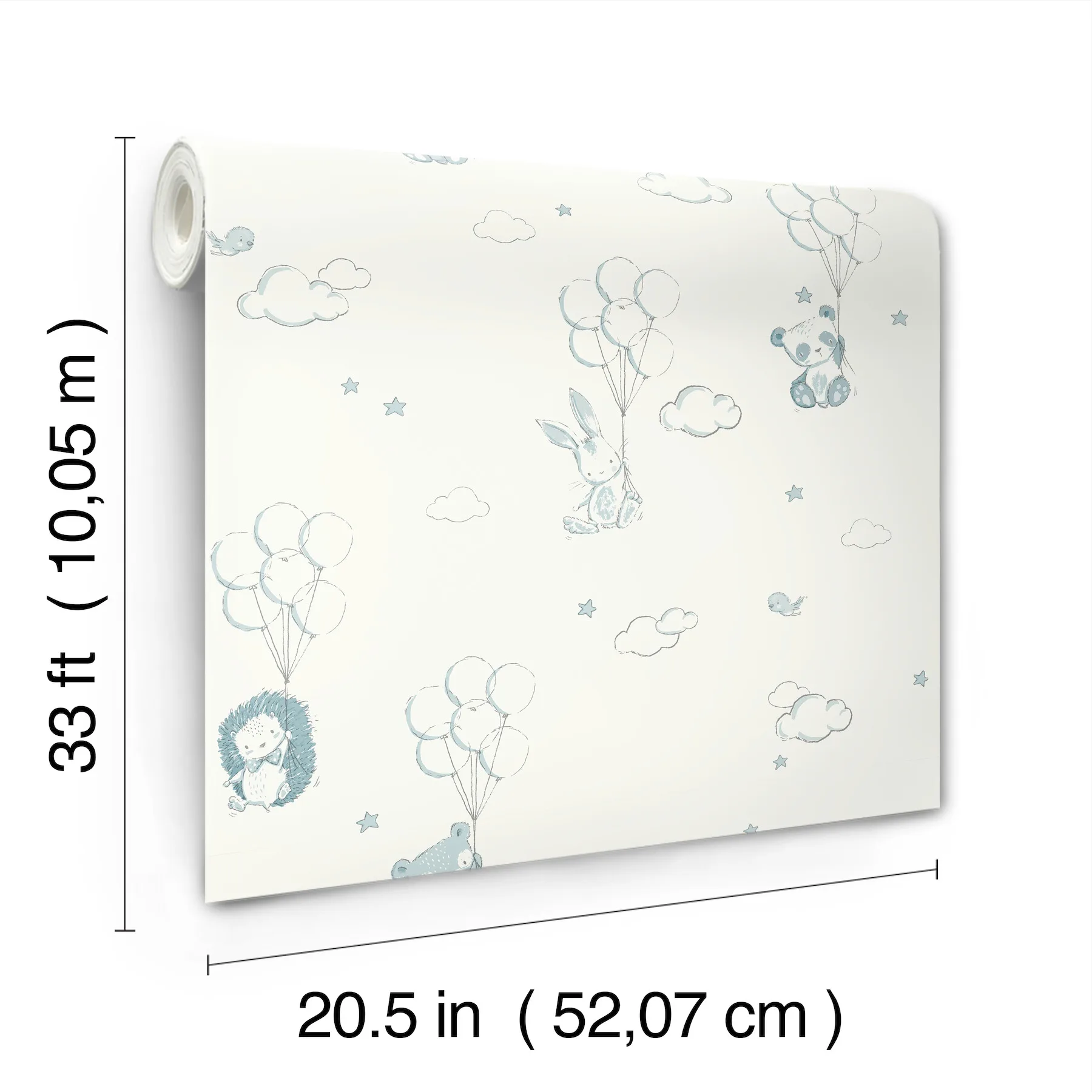 Advantage Floating Balloons - Light Blue Wallpaper | Buy Online Advantage Floating Balloons wallpaper, color Light Blue, SKU 4203-27554