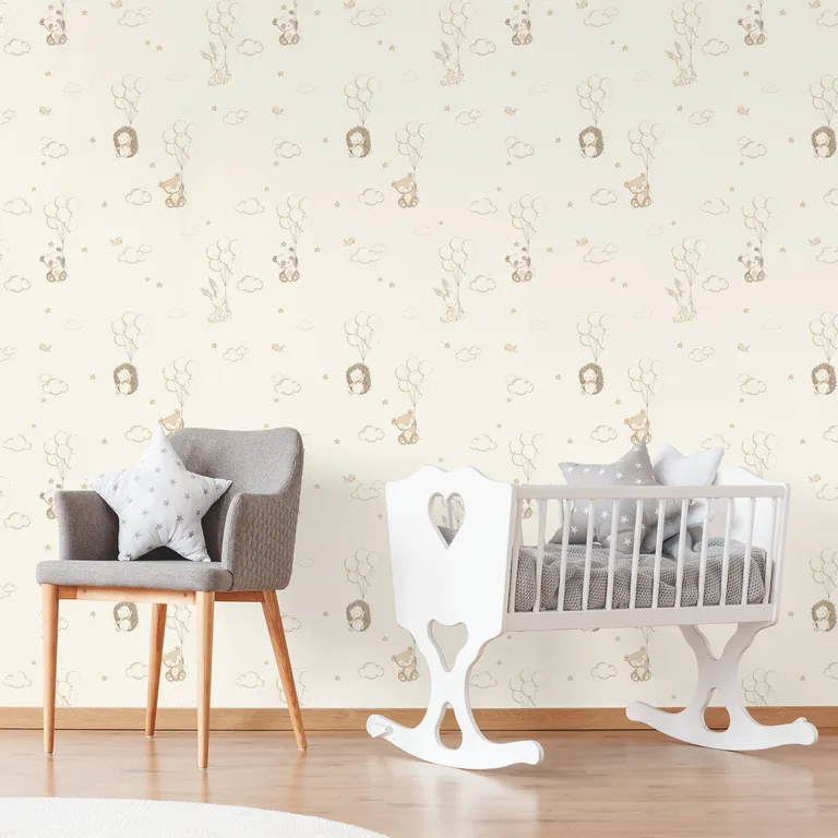 Advantage Floating Balloons wallpaper, color Light Brown, SKU 4203-27556