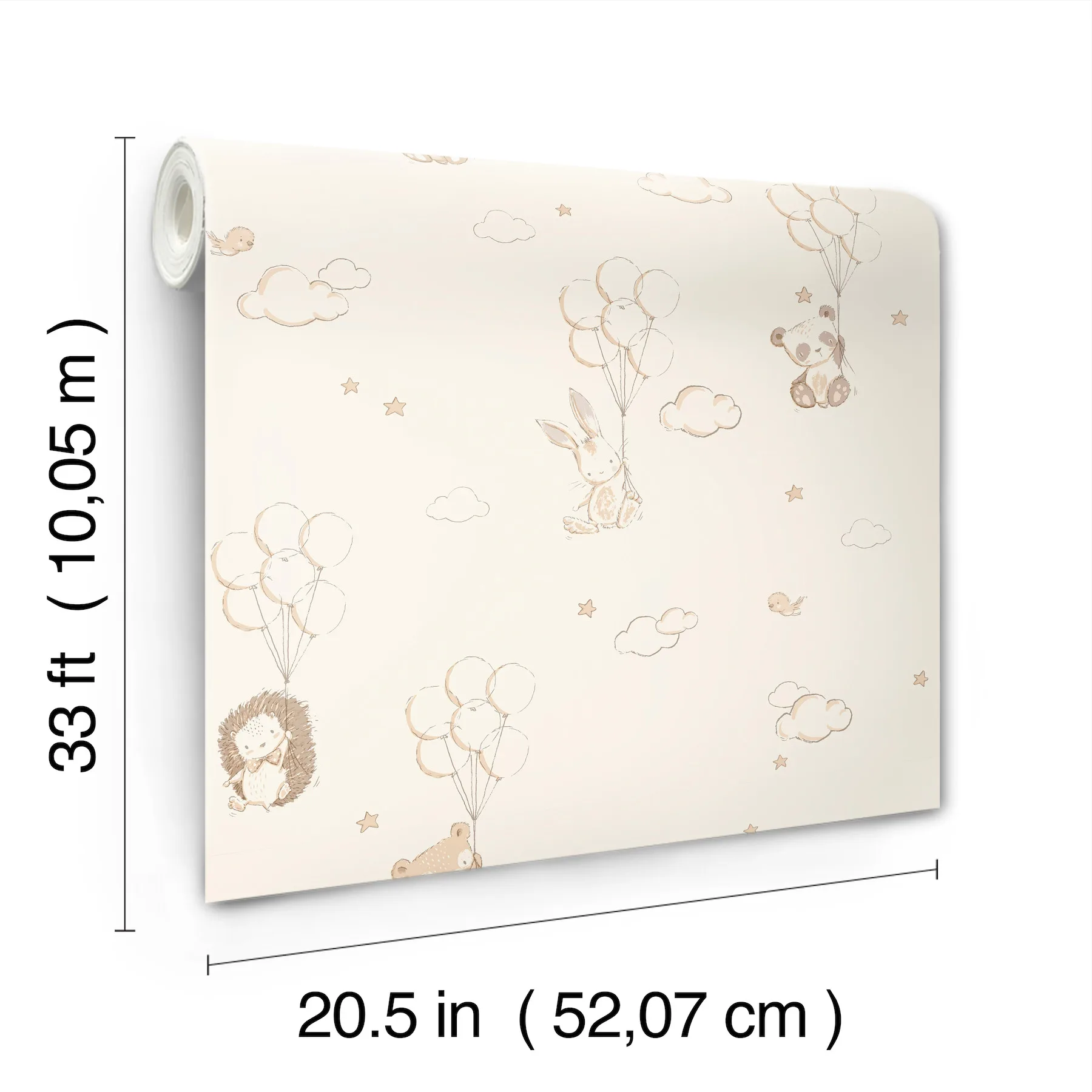Advantage Floating Balloons - Light Brown Wallpaper | Buy Online Advantage Floating Balloons wallpaper, color Light Brown, SKU 4203-27556
