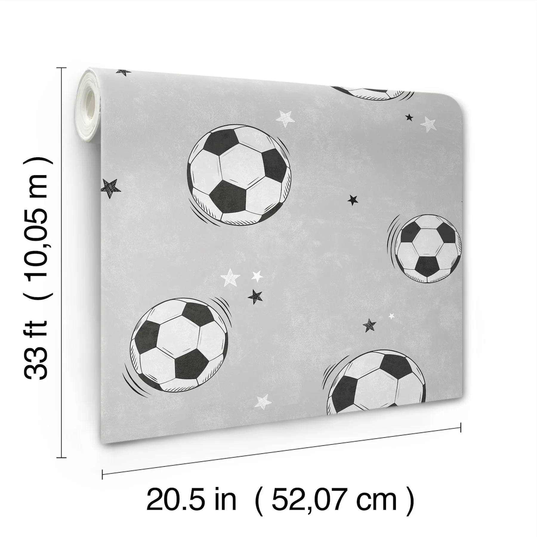 Advantage Footballs - Grey Wallpaper | Buy Online Advantage Footballs wallpaper, color Grey, SKU 4203-27590