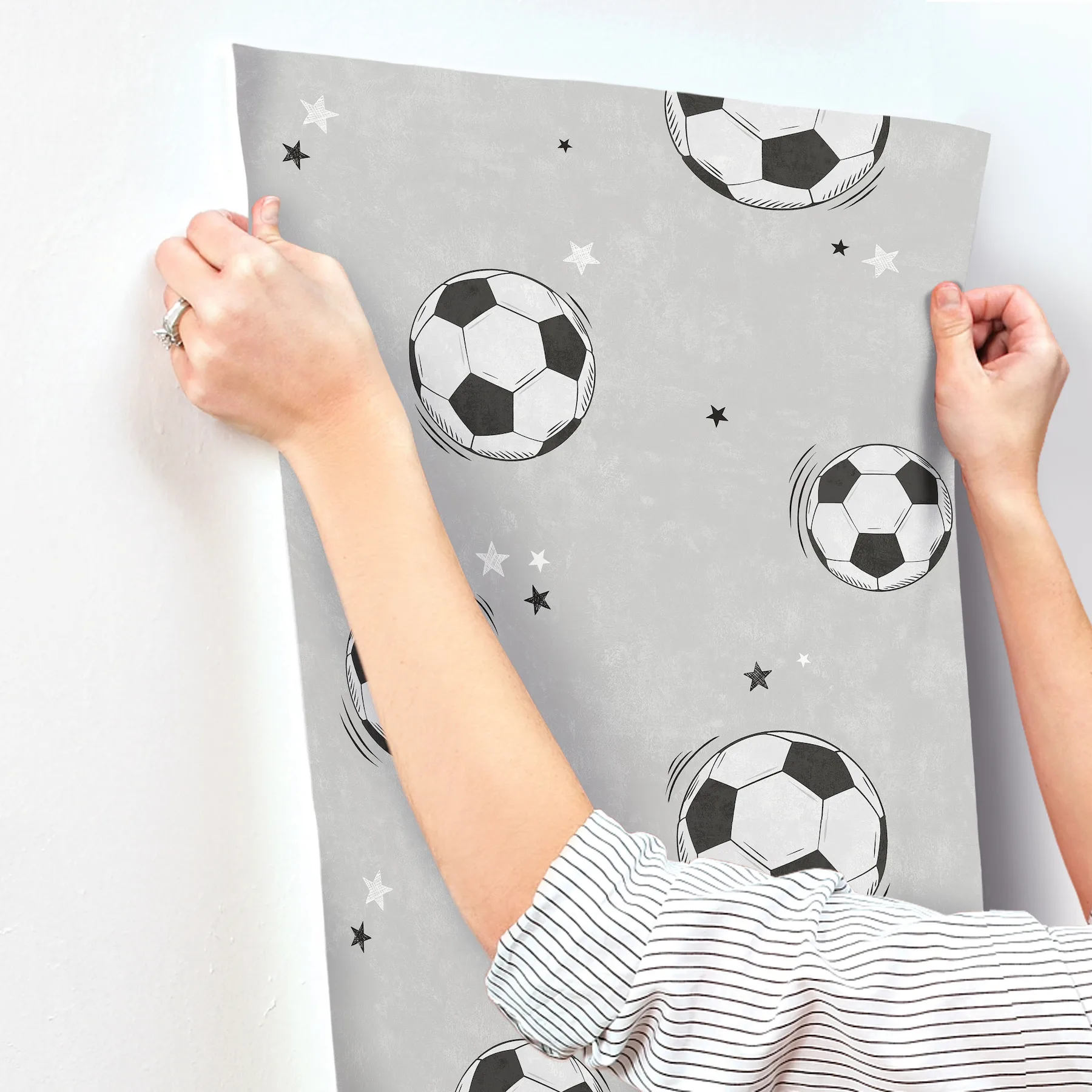 Advantage Footballs - Grey Wallpaper | Buy Online Advantage Footballs wallpaper, color Grey, SKU 4203-27590