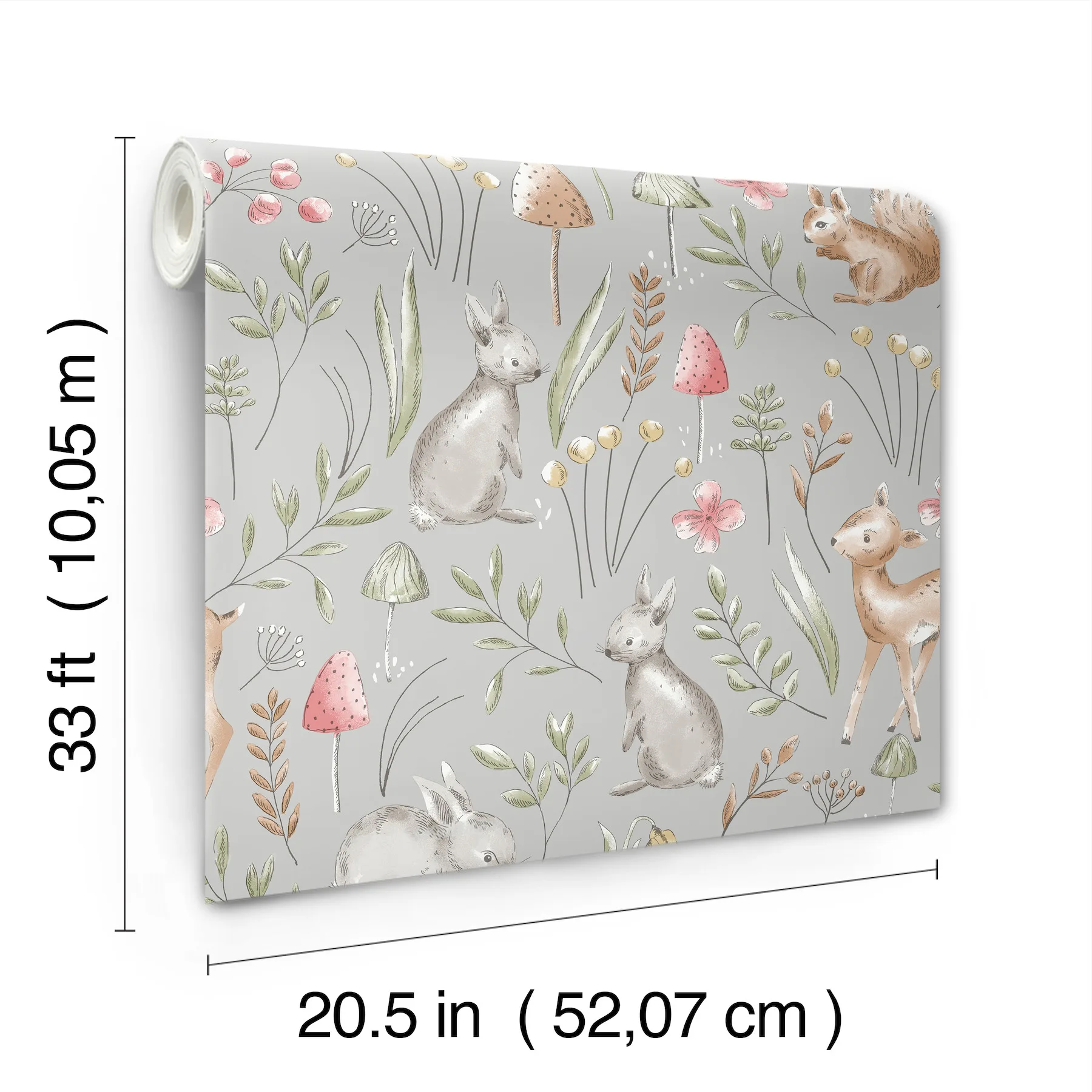Advantage Forest Animals - Grey Wallpaper | Buy Online Advantage Forest Animals wallpaper, color Grey, SKU 4203-27546