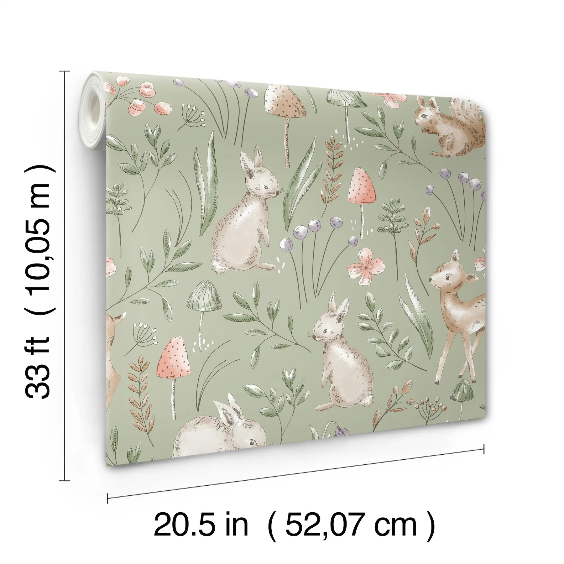 Advantage Forest Animals - Sage Wallpaper | Buy Online Advantage Forest Animals wallpaper, color Sage, SKU 4203-27547