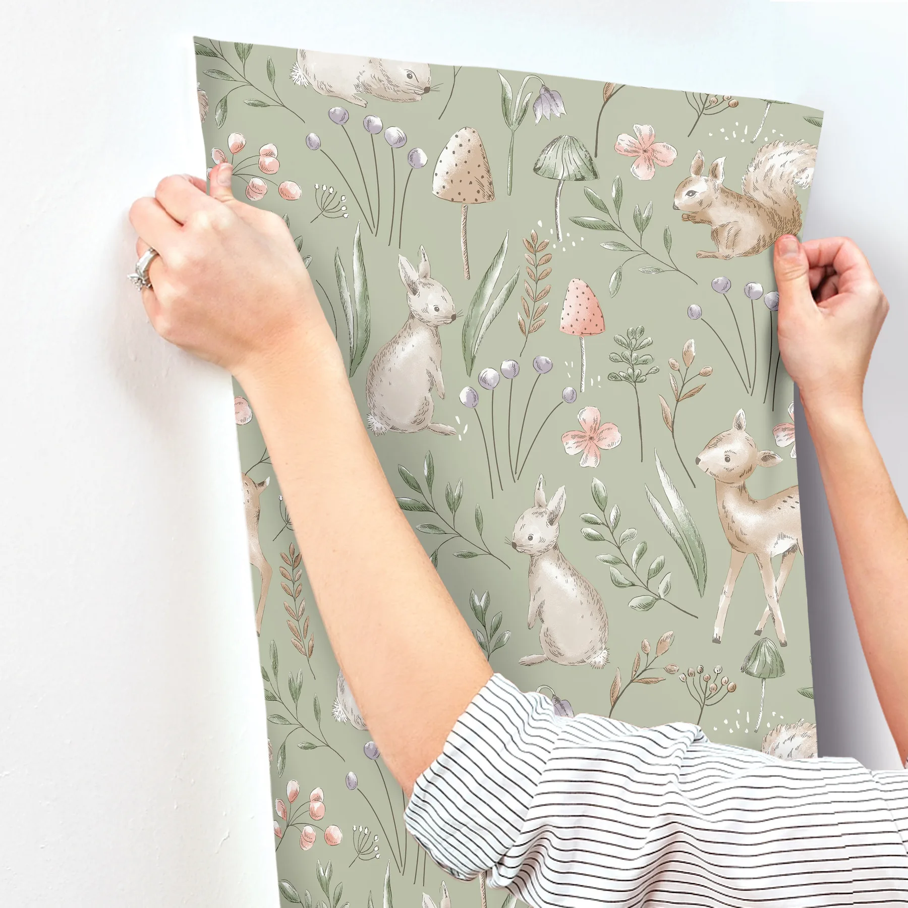 Advantage Forest Animals - Sage Wallpaper | Buy Online Advantage Forest Animals wallpaper, color Sage, SKU 4203-27547