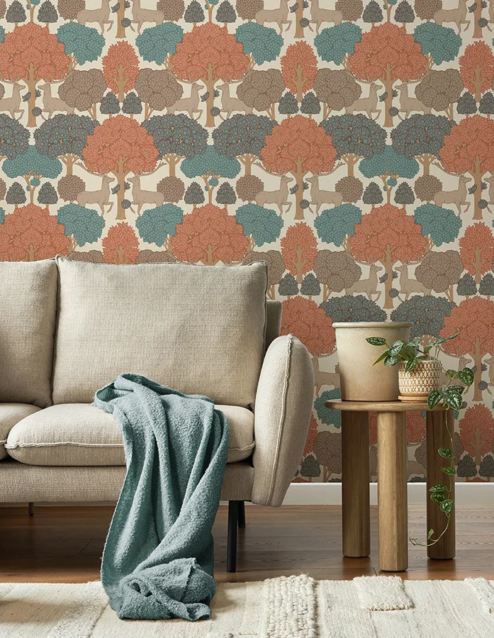 Advantage Forest of Arden - Apricot Wallpaper | Buy Online Advantage Forest of Arden wallpaper, color Apricot, SKU 4164-M1851