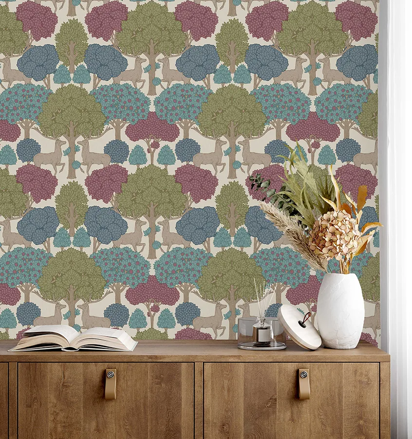Advantage Forest of Arden wallpaper, color Merlot, SKU 4164-M1852