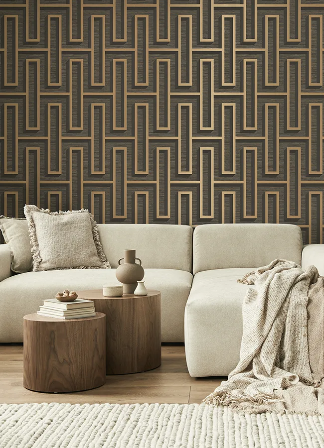 Advantage Henley wallpaper, color Black, SKU 4125-26722