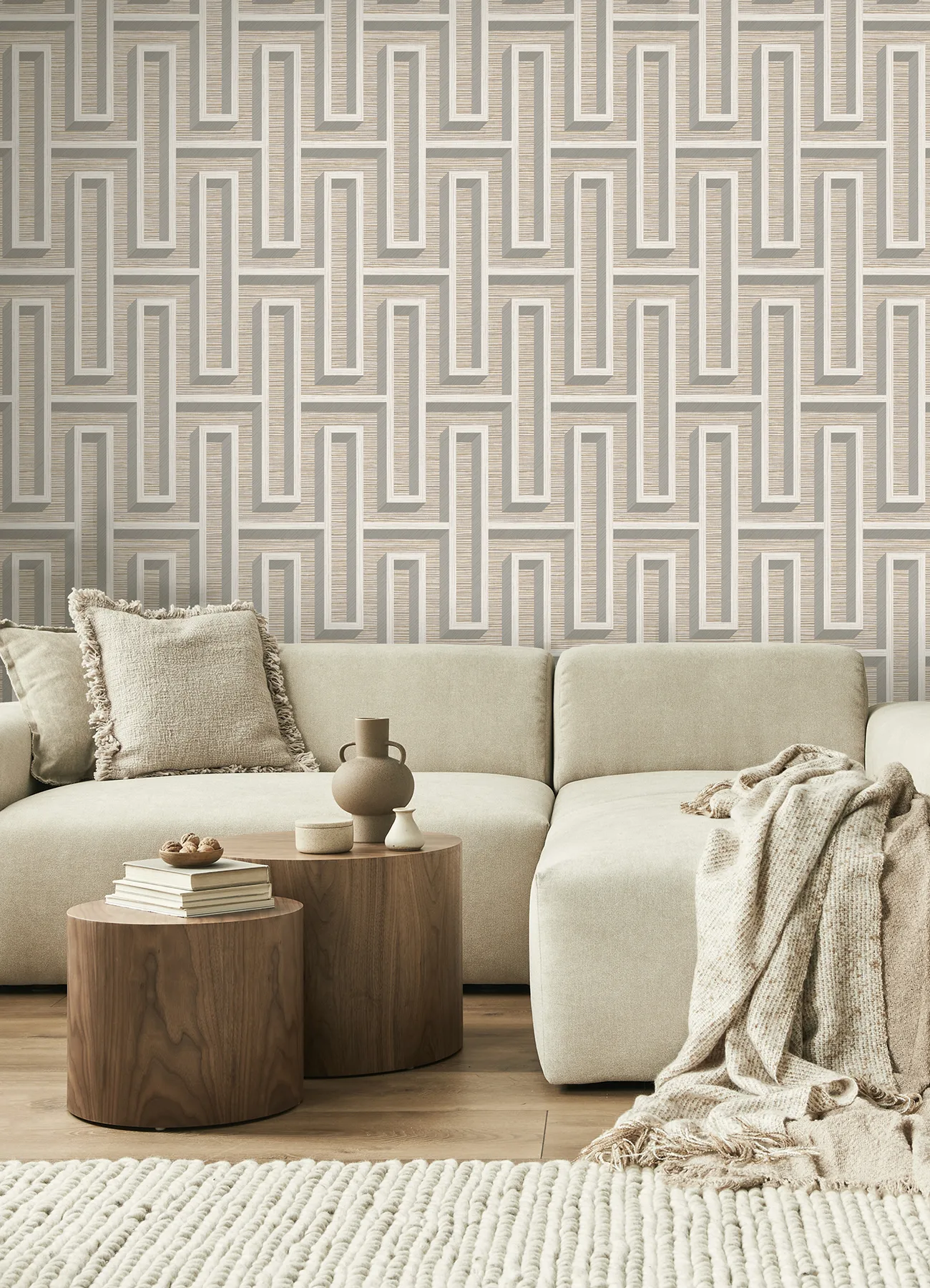 Advantage Henley - Taupe Wallpaper | Buy Online Advantage Henley wallpaper, color Taupe, SKU 4125-26725