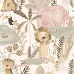 Advantage In The Jungle - Pink Wallpaper | Buy Online Advantage In The Jungle wallpaper, color Pink, SKU 4203-27557