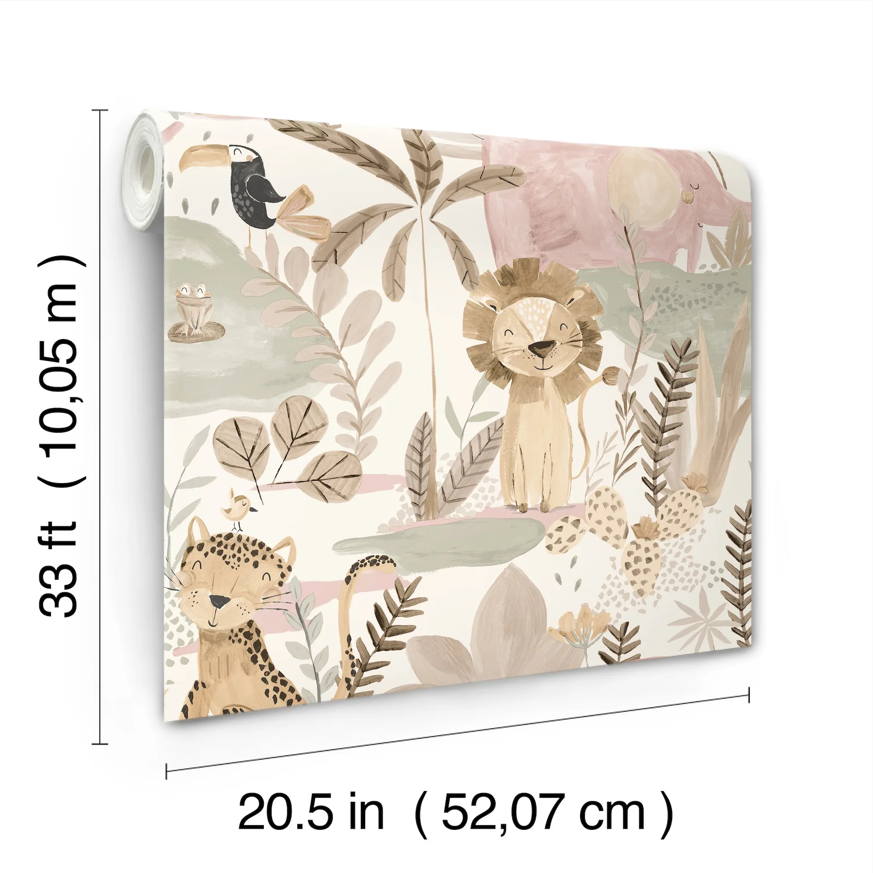 Advantage In The Jungle - Pink Wallpaper | Buy Online Advantage In The Jungle wallpaper, color Pink, SKU 4203-27557