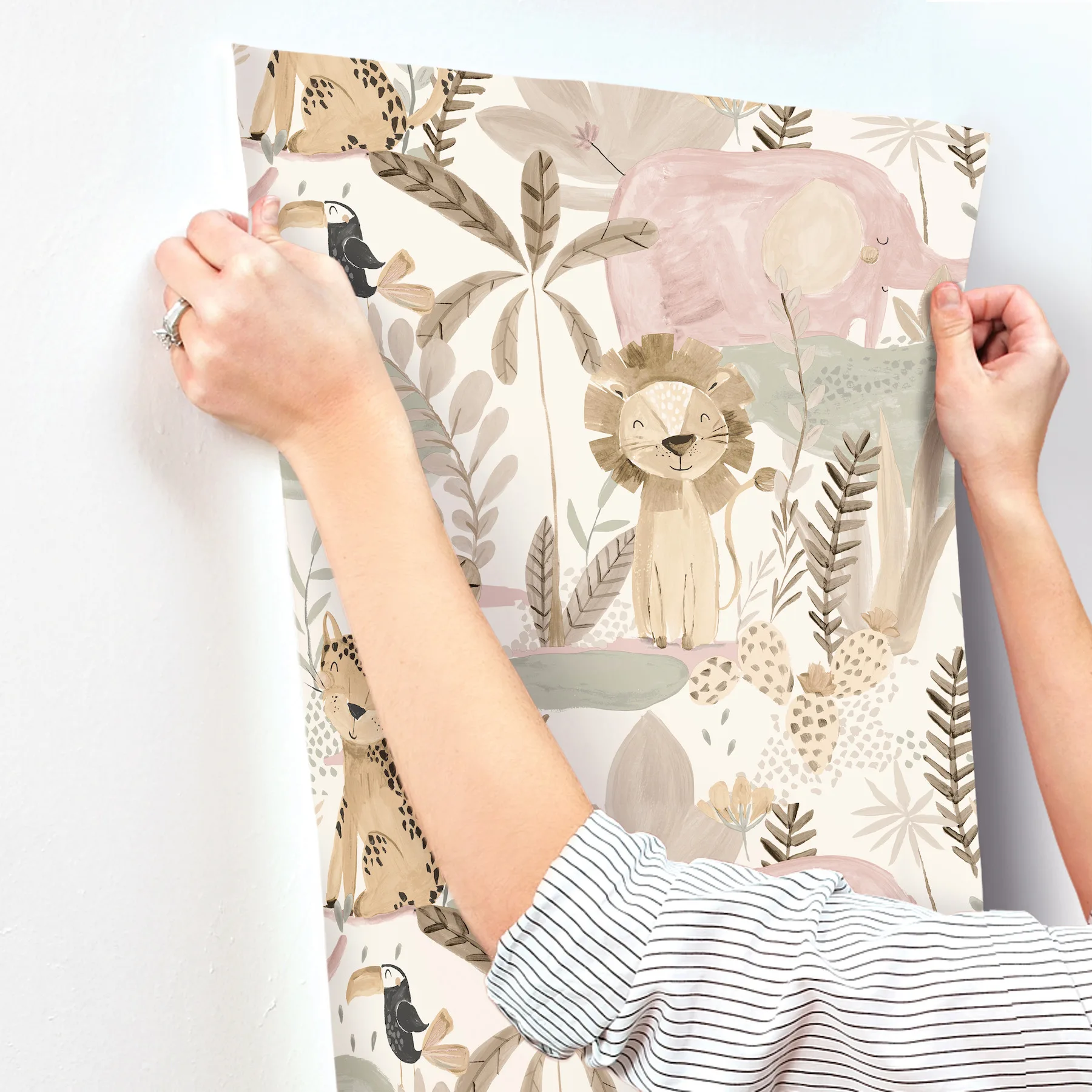 Advantage In The Jungle - Pink Wallpaper | Buy Online Advantage In The Jungle wallpaper, color Pink, SKU 4203-27557
