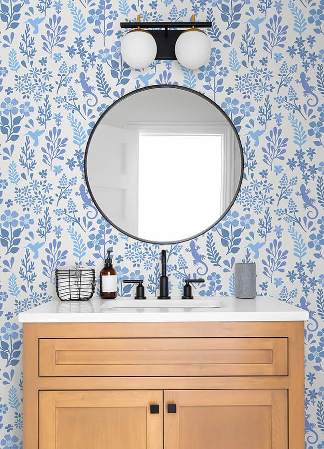 Advantage Karina - Blue Wallpaper | Buy Online Advantage Karina wallpaper, color Blue, SKU 2980-26171
