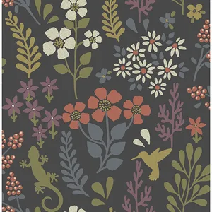 Advantage Karina wallpaper, color Charcoal, SKU 2980-26170