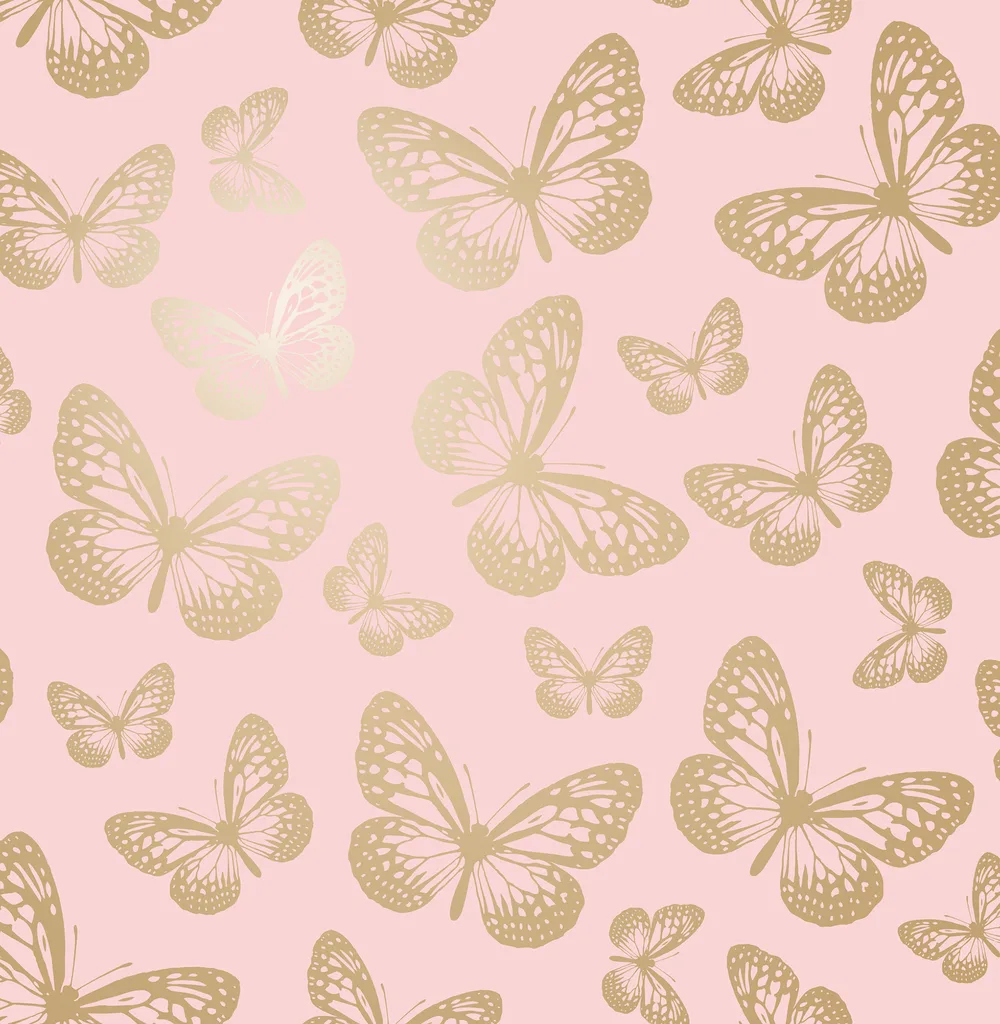 Advantage Metallic Butterflies wallpaper, color Pink, SKU 4203-27586