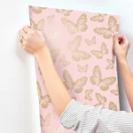 Advantage Metallic Butterflies wallpaper, color Pink, SKU 4203-27586