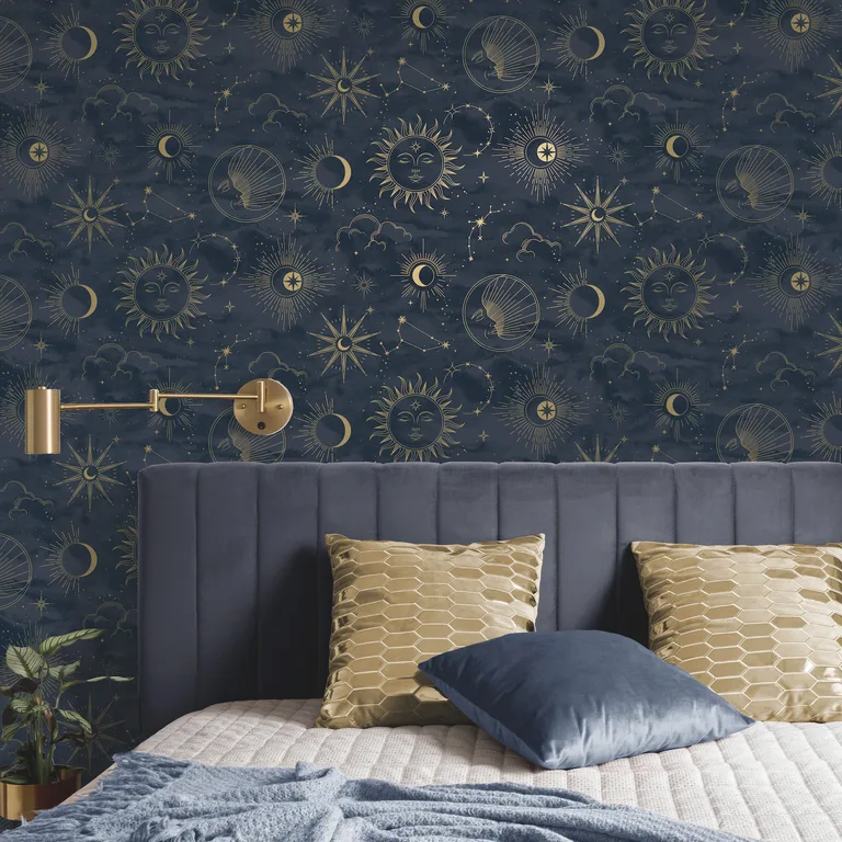 Advantage Mystic wallpaper, color Navy, SKU 4203-27587