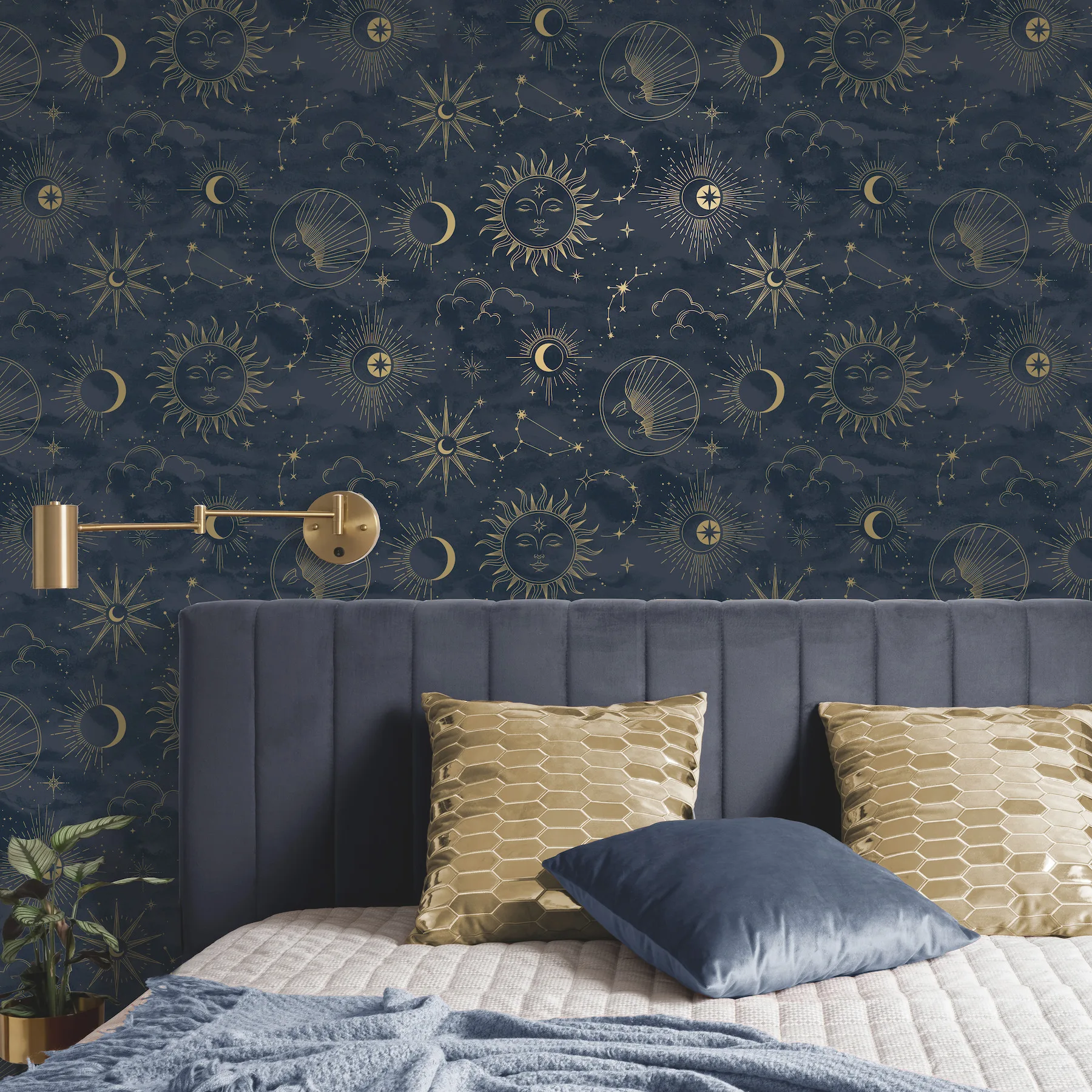 Advantage Mystic wallpaper, color Navy, SKU 4203-27587