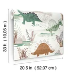 Advantage Prehistoric Dino - Green Wallpaper | Buy Online Advantage Prehistoric Dino wallpaper, color Green, SKU 4203-27544