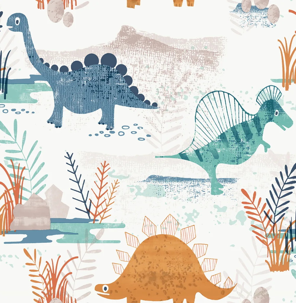 Advantage Prehistoric Dino wallpaper, color Orange, SKU 4203-27545