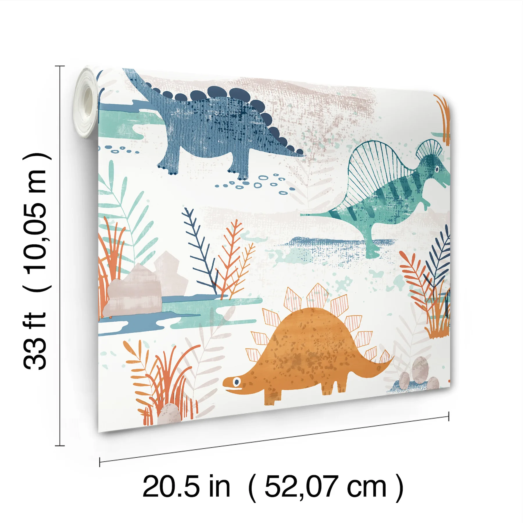 Advantage Prehistoric Dino wallpaper, color Orange, SKU 4203-27545